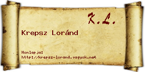 Krepsz Loránd névjegykártya